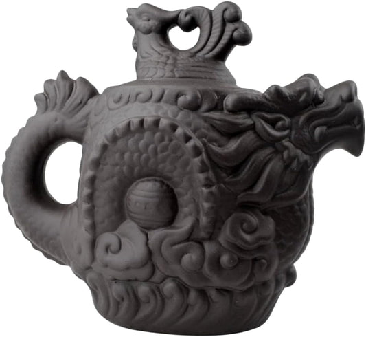 MARMERDO Dragon Phoenix Purple Clay Teapot Tea Pot Tea Kettle Ceramic Clay Zisha Teapot Porcelain Kettle Cast Iron Teapot Portable Tea Kettle Traditional Tea Kettle Yixing Vintage Travel