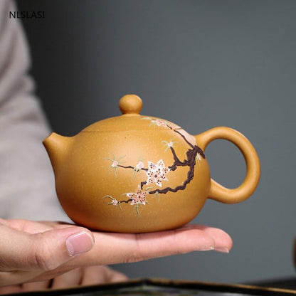 Chinese Yixing Boutique Zisha Teapot Xishi Teapot Handmade Tea Ceremony Supplies 210ml