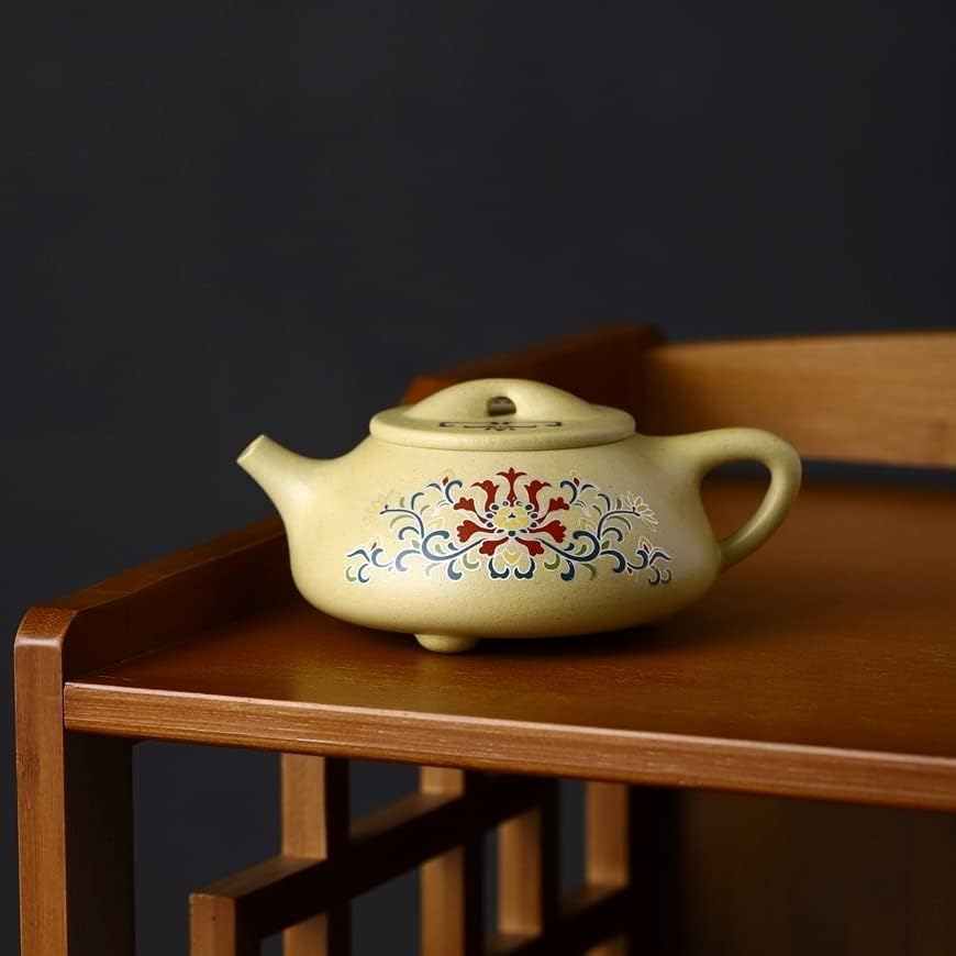 SILINE Collectible Zisha Teapot 10 Oz with Certificate,Master Handmade Yixing Clay Tea Pot for Brew Kung Fu Tea Maker (Puyuan,Purple Clay)