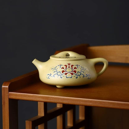 SILINE Collectible Zisha Teapot 10 Oz with Certificate,Master Handmade Yixing Clay Tea Pot for Brew Kung Fu Tea Maker (Puyuan,Purple Clay)