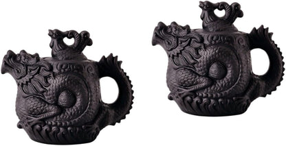 LIFKOME 2pcs Dragon Phoenix Purple Clay Teapot Purple Clay Tea Pot Zisha Teapot Brass Teapot Cast Iron Teapot