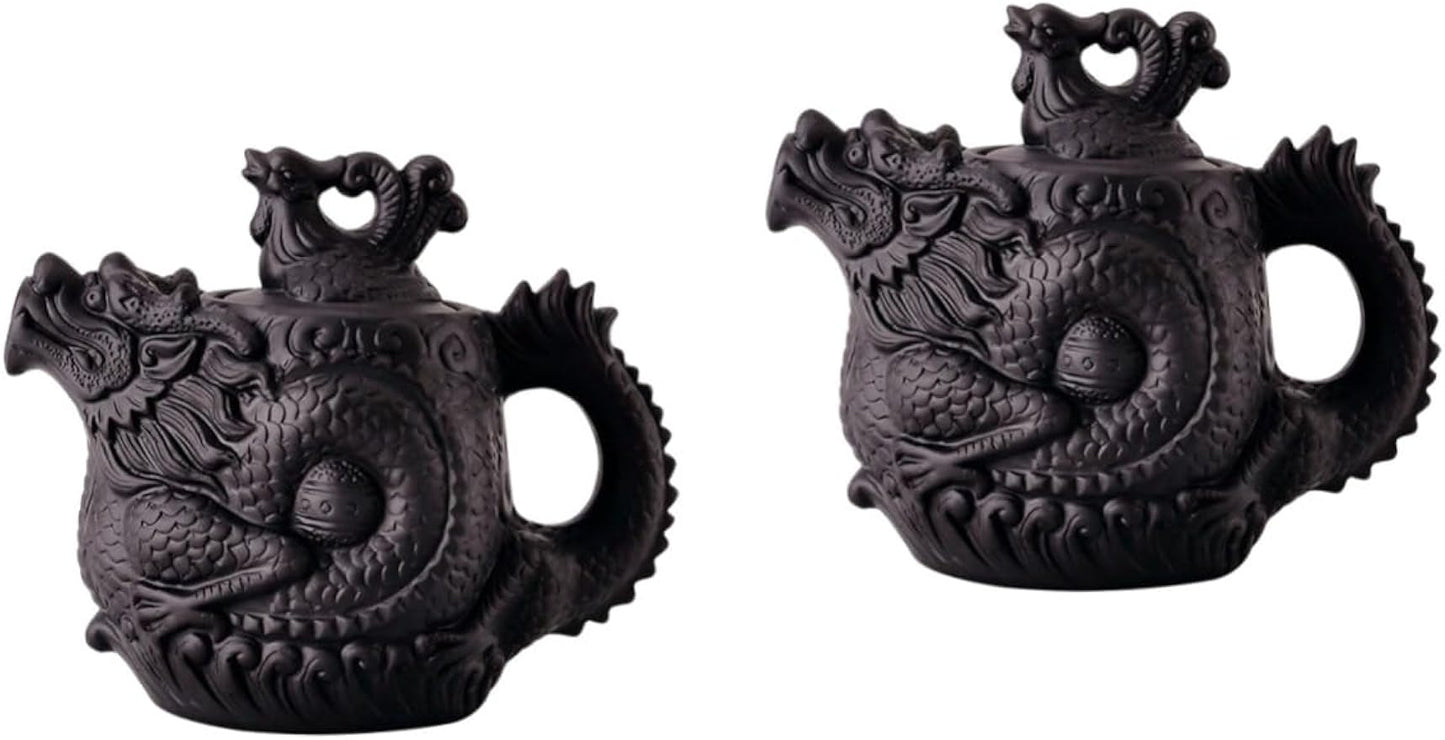 LIFKOME 2pcs Dragon Phoenix Purple Clay Teapot Purple Clay Tea Pot Zisha Teapot Brass Teapot Cast Iron Teapot