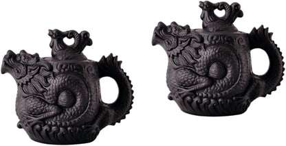 LIFKOME 2pcs Dragon Phoenix Purple Clay Teapot Purple Clay Tea Pot Zisha Teapot Brass Teapot Cast Iron Teapot
