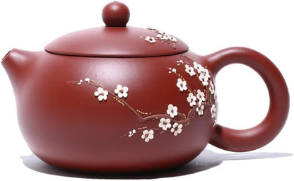 250ml Purple Clay Teapot Handmade Kettle Wintersweet Patterns Xishi Zisha Tea Pot Teaware