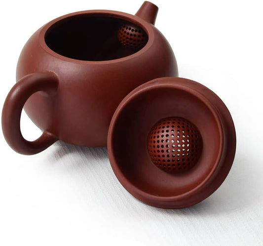 Teapot Chinese Gongfu Purple Sand Clay Red Pot Dahongpao Xishi for Loose Gongfu Tea (M Red SQ)