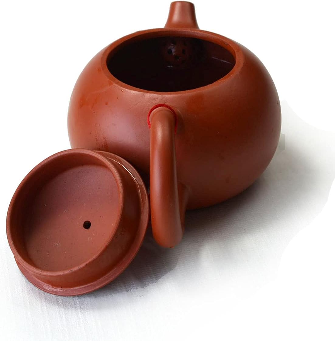 Teapot Chinese Traditional classic Xishi Pot 7oz /200ml Zisha Gongfu cha for Loose Tea (Red brown)