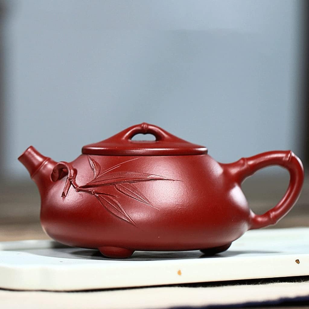 Chinese Tea Pot Yixing Zisha Teapot Bamboo Jingzhou Stone Scoop Teapot Raw Ore Dahongpao Pure Handmade Tea pot Household Teapot