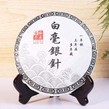 Supreme FuDing Silver Needle White Tea Cake Chinese Organic Bai Hao Yin Zhen Cha 300g White Tea Silver Needle