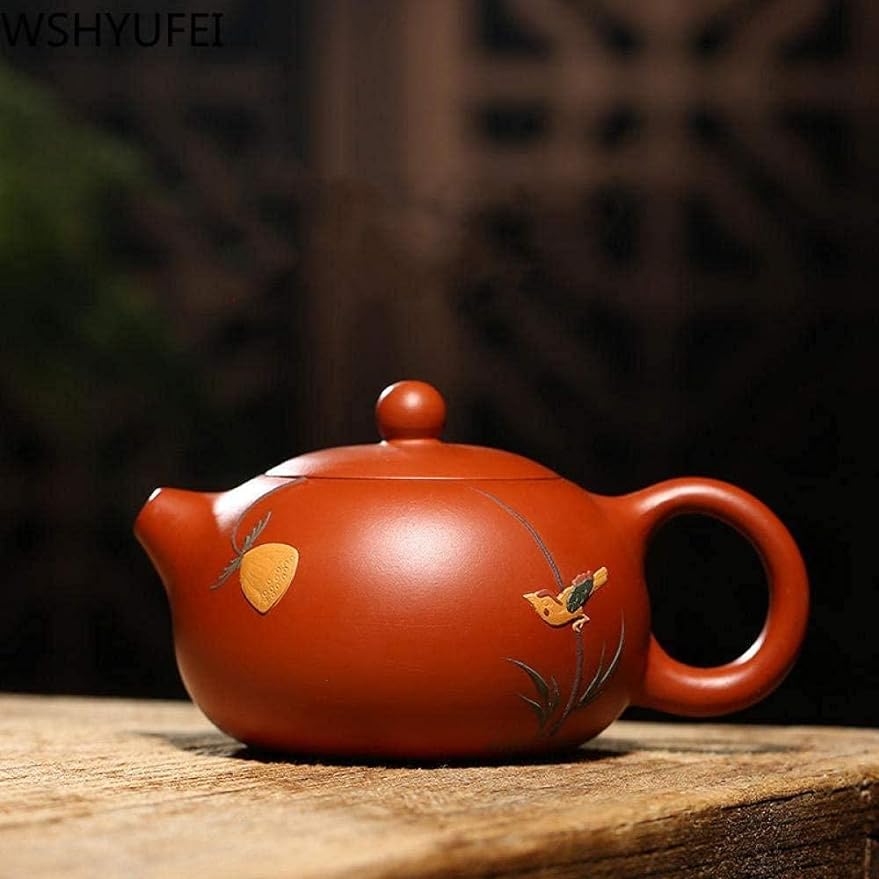 ZHSDTHJY Ceramic Teapotyixing Zisha Teapot Painted Xishi Teapot Raw Soil Tea Set Chinese Handmade Zisha Teapot 170Ml