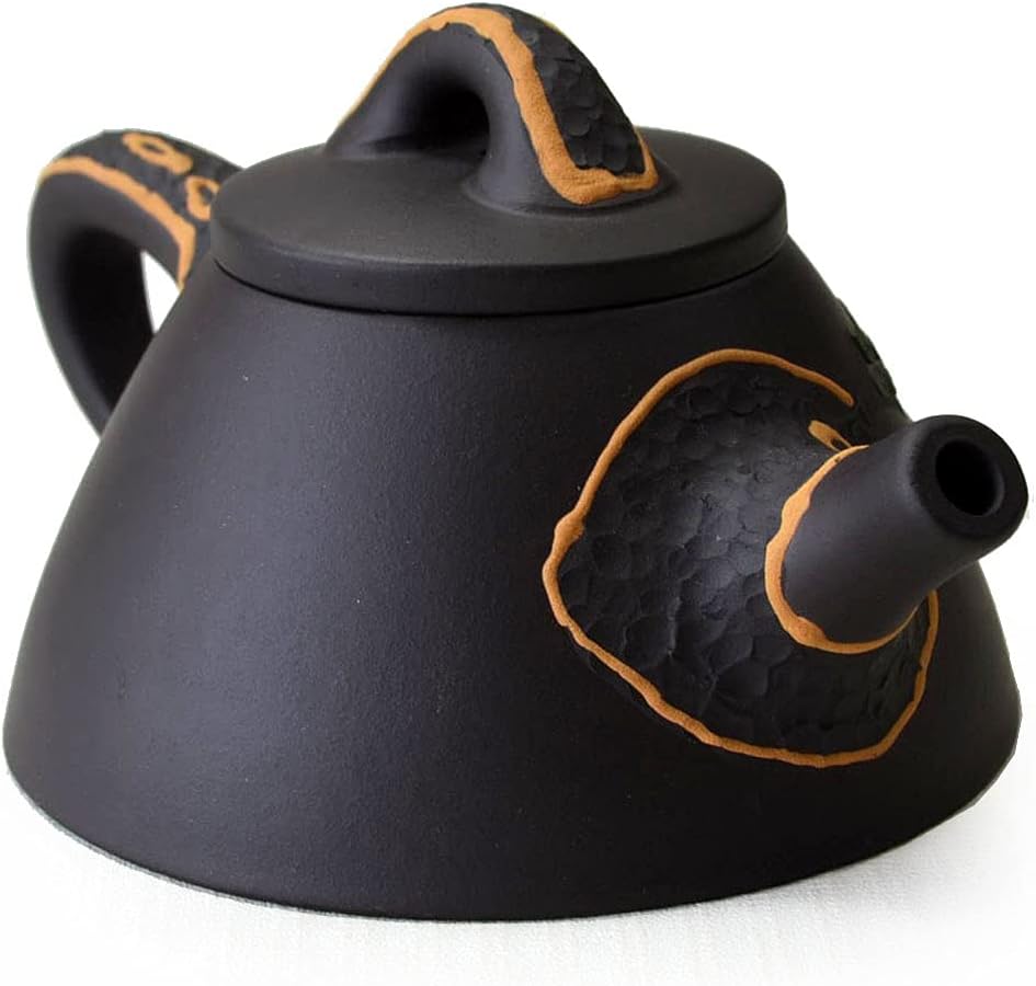 Teapot 180ml /6.2oz Chinese Yixing Clay Handmade Genuine Black Pot Infusers Tea Pine Bawang Shipiao