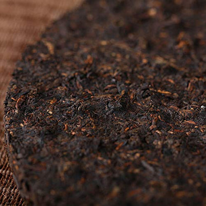 Big Snow Mountain Shang Pin Golden Ribbon Xiaguan Puer Ripe Pu?er Tea 357g 2017 Pu-erh Shou Cha