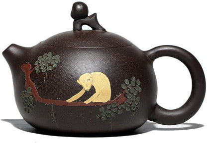 Yixing Zisha Tea Pot Marked Xishi Pot Monkey Statue Chinese Kungfu Tea Pot
