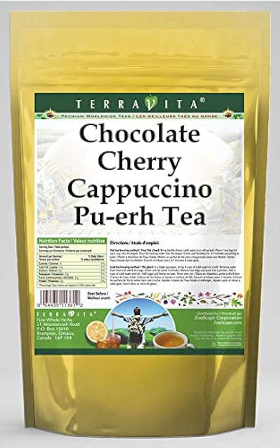 Chocolate Cherry Cappuccino Pu-erh Tea (50 tea bags, ZIN: 544625) - 2 Pack