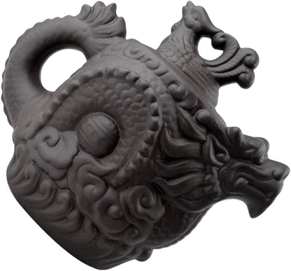 OKUMEYR Dragon Phoenix Purple Clay Teapot Ceramic Water Boiling Pot Frog Teapot Zisha Teapot Loose Tea Teapots Traditional Dragon Teapot Purple Clay Tea Pot Office Open The Pot Portable