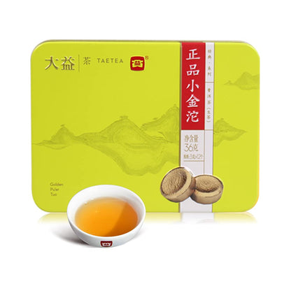 TAETEA Gold Tuo PU'ER TEA, Aged Fermented Puerh Tea Black Tea 12 Cups for Daily Drink and Gift (Raw)