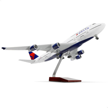 747 1/160 Large Scale Airplane Model -17 inches (Long) for Boeing 747 Prebuilt Airplane Model for Adult Plane 747 with Stand for Aviation Enthusiasts Gifts or Display Decorations