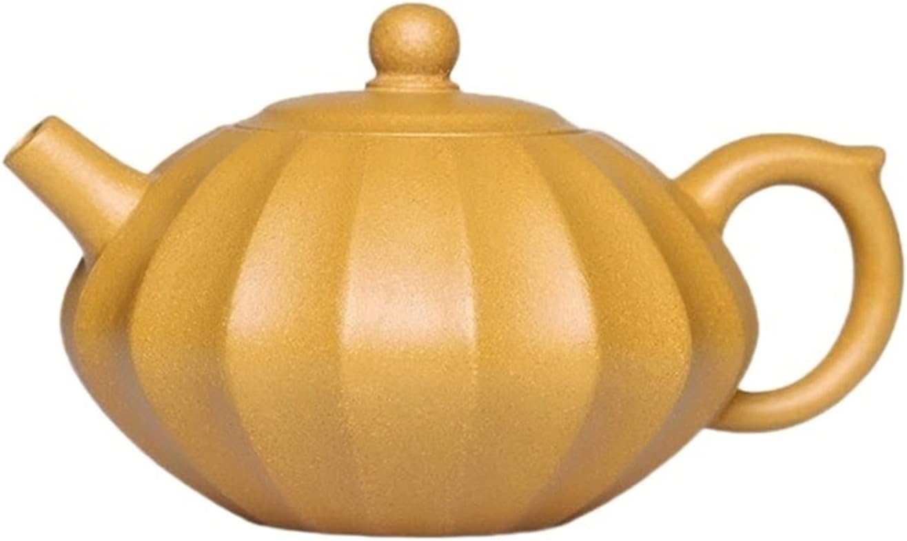 Teapot 230ML Small Zisha Teapot Handmade Teapot Creative Pumpkin Shaped Teapot Tea Set Gift for White Tea, Black Tea Tea Kettle