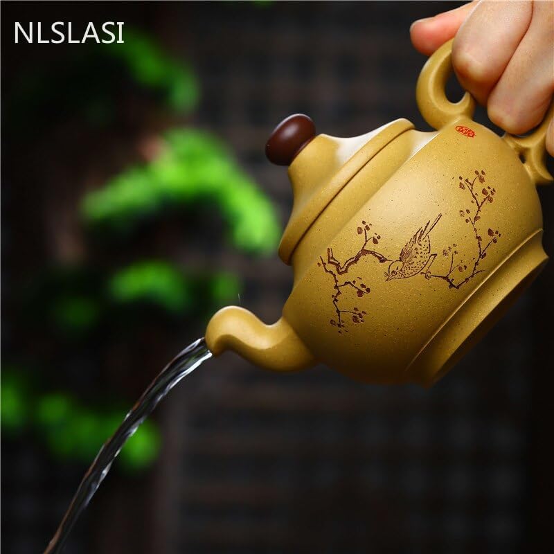 Yixing Handmade Gold Segment Clay Teapot Zisha Teapot Chinese Tea Ceremony