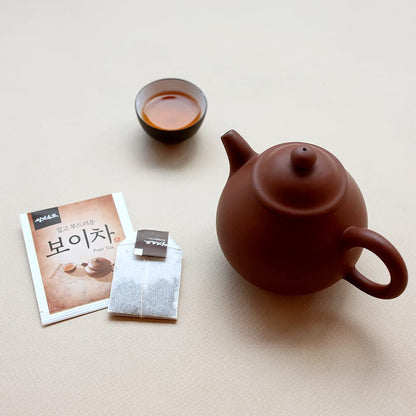 Ssanggye Pu-erh Tea 0.6g X 40 Tea Bags, 100% Naturally Fermented Puer Pu'er Tea Contains Natural Caffeine Anti-Inflammation Improves Digestion Boost Energy and More Health Benefits
