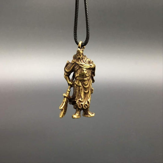 LILOVE Chinese Brass Guan Gong Guan Yu Mammon Sabre Exquisite Small Statues Sculpture Home Decoration