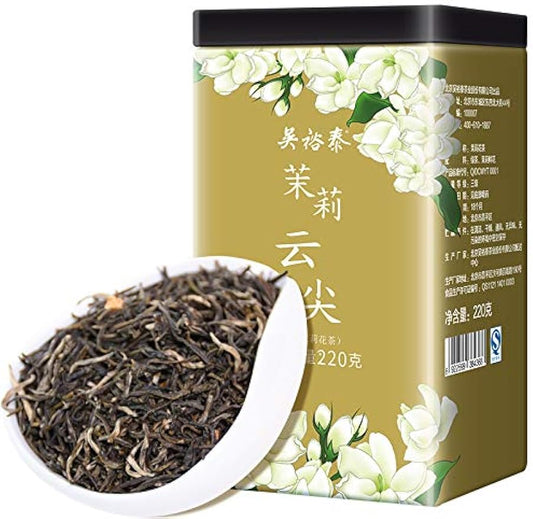 Wu Yutai, a Chinese time-honored brand of jasmine tea, Jasmine Yunjian 210g/can Wu Yutai Jasmine Tea, Jasmine Yunjian 210g/jar