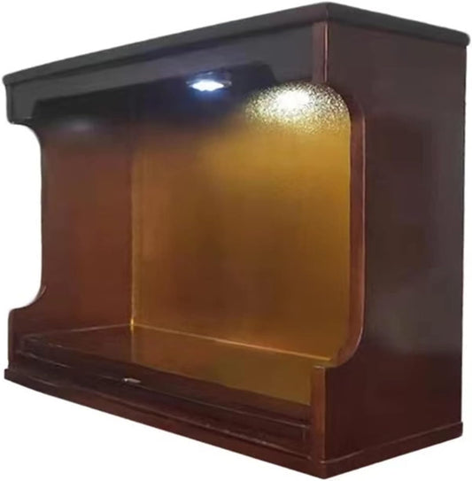 Chinese Buddhist Altar Solid Wood Buddhist Niche Offering Platform, Household Wall Mounted Shrine, Wealth God Guanyin Buddha Statue Cabinet, Economic Buddha Platform Offering Platform Buddha Altar Tab