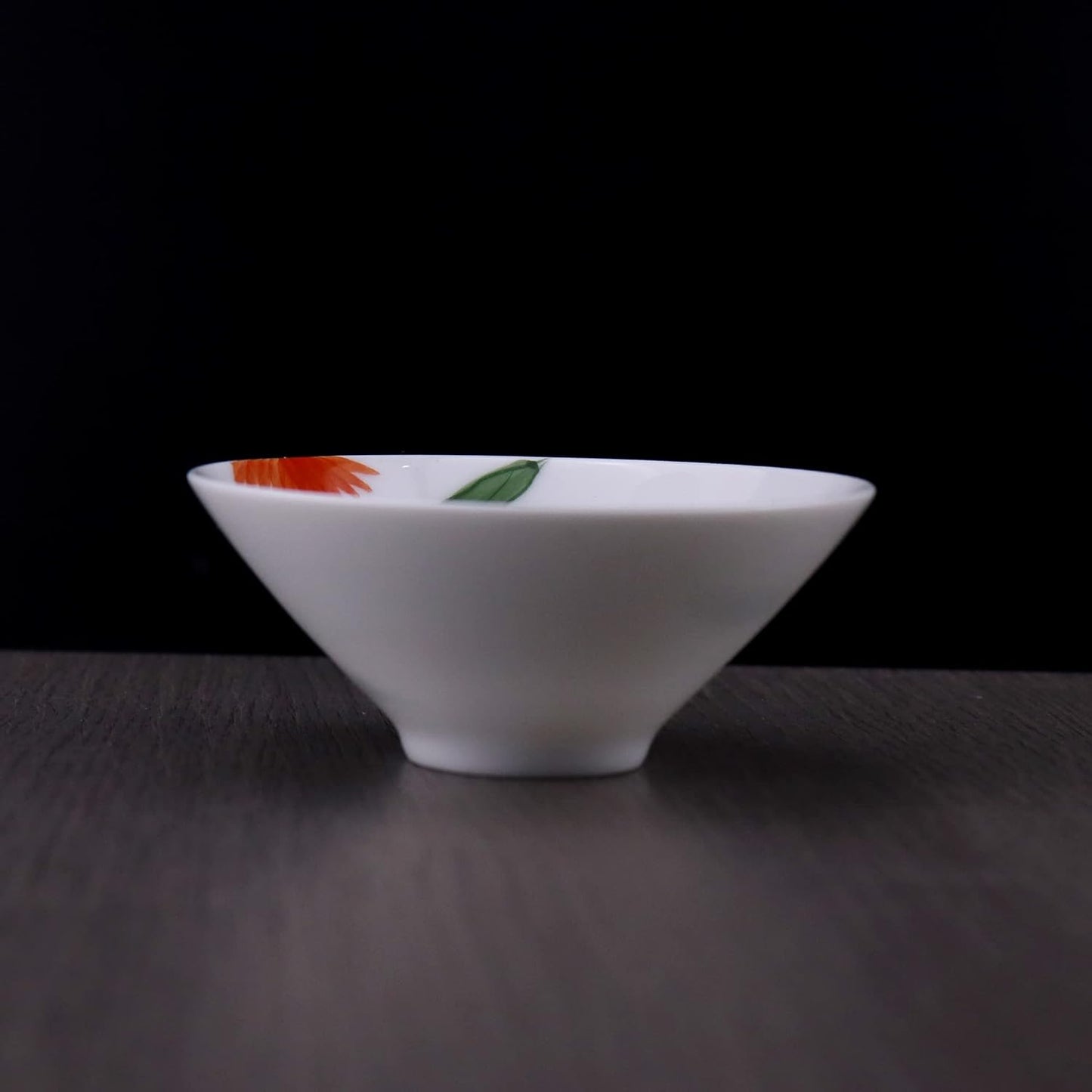 SILINE Jingdezhen White Porcelain Teacup Set,3 PCS Wide-brimmed Small Cups,Hand-painted Chinese Gongfu Tea Cups (Chrysanthemum)