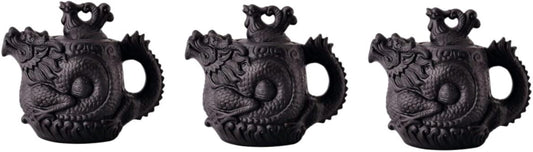 STOBAZA 3pcs Dragon Phoenix Purple Clay Teapot Tea Pets Gongfu Loose Tea Teapots Brass Teapot Ceramic Frog Teapot Zisha Teapot Porcelain Kettle Purple Clay Tea Pot Delicate Japan Office