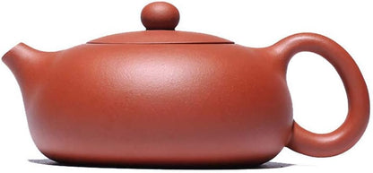 Teapot 6.7Oz Chinese Yixing Zisha Clay Xishi Pot Kungfu Kettle Ball Hole Filter Loose Tea (Red)