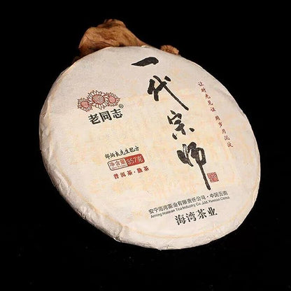 Lao Tong Zhi Ancient Tree Puer Tea Haiwan Yi Dai Zong Shi Ripe Puer Tea 357g