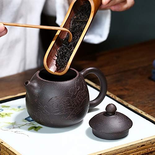 Zisha Teapot 6.4 Oz Yixing Clay Tea pot with Filter Funny Handmade,Chinese Kung Fu Tea Maker set - Dragon Egg