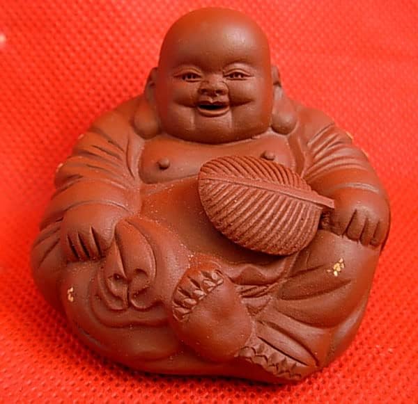 YXHUPOT Smiling Buddha Zisha Decoration Kungfu Tea Tray Health Prosperity Good Luck