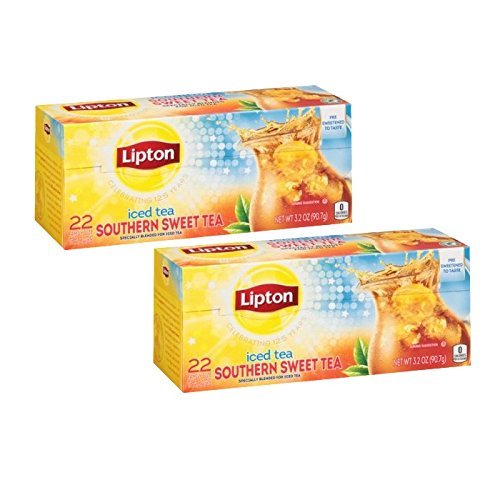 Lipton Southern Sweet Tea Iced Tea Drink Mix 22 Family Size Tea Bags 90.7g Box