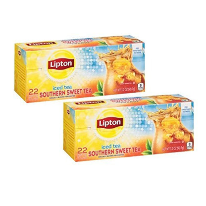 Lipton Southern Sweet Tea Iced Tea Drink Mix 22 Family Size Tea Bags 90.7g Box