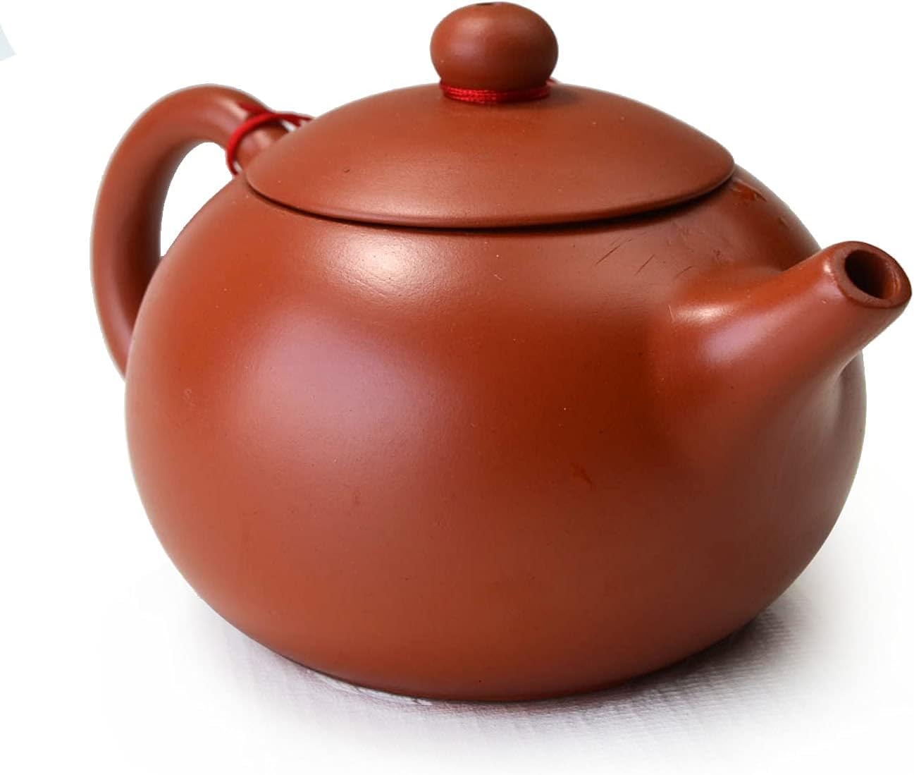 Teapot Chinese Traditional classic Xishi Pot 7oz /200ml Zisha Gongfu cha for Loose Tea (Red brown)