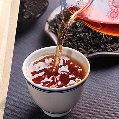 FullChea - 2018 Haiwan Third Grade Shu Puerh Tea - Menghai Pu Erh Tea Loose Leaf - Ripe Pu-erh Tea - Health Tea - 17.6oz/ 500g