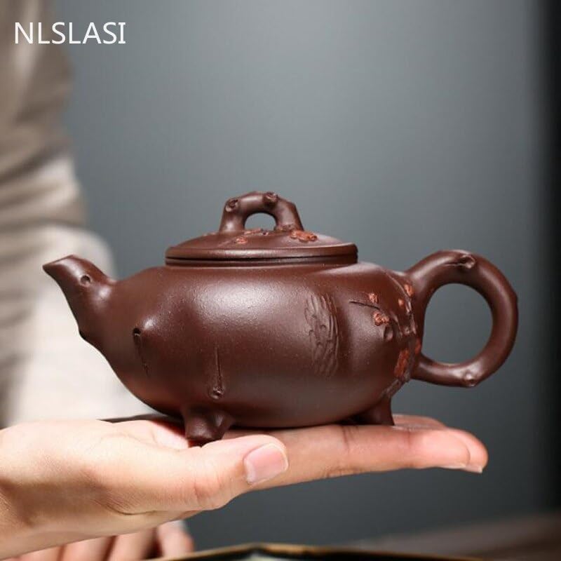 Yixing Handmade Tea Plum Blossom Zisha Teapot Teapot Chinese Tea Ceremony Tea Set 280ml