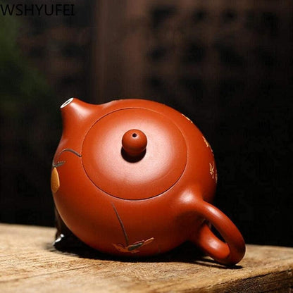 ZHSDTHJY Ceramic Teapotyixing Zisha Teapot Painted Xishi Teapot Raw Soil Tea Set Chinese Handmade Zisha Teapot 170Ml