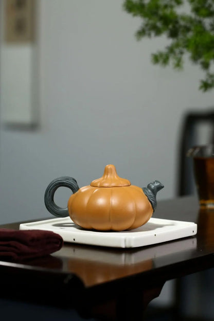 180ml Creative Handmade Pumpkin Pot Chinese Yixing Purple Clay Tea Pot Zisha Tea Set