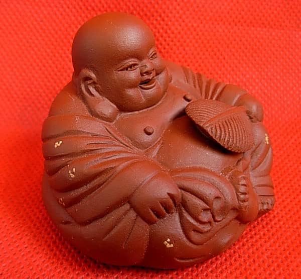 YXHUPOT Smiling Buddha Zisha Decoration Kungfu Tea Tray Health Prosperity Good Luck