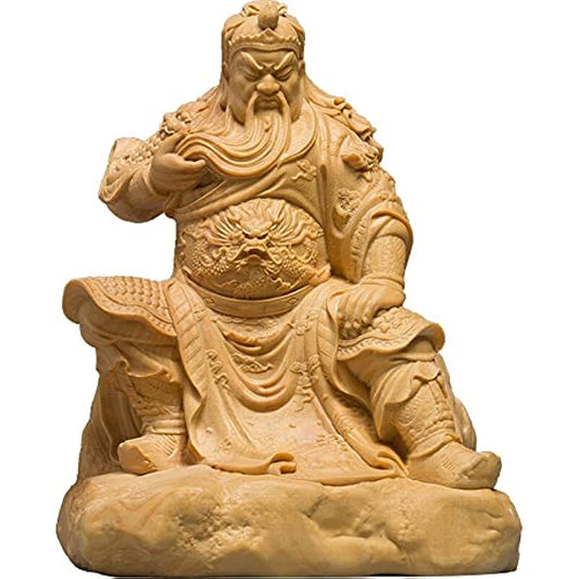 WJCRYPD Buddha Boxwood 7cm 10cm Guanyu Sculpture Historical Figure The Three Kingdoms Guangong Home Decor Buddha Statue SurongL (Color : A, Size : 10CM)