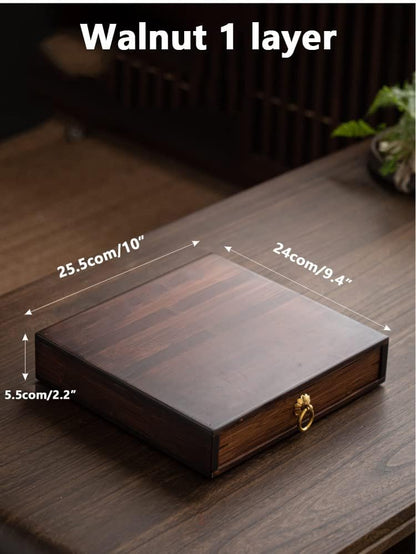 Tea Box Pu Erh Tea Organizer Tea Brick Storage Bamboo Finishing Box With Strong Seal to Keep The Original Flavor The is The Best Tea Box For Gift Giving (1 box)