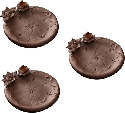 MAGICLULU 3pcs Saucer Cup Coasters for Table Ceramic Teapot Japanese Tea Coaster Gongfu Tea Coaster Traditional Ceramics Tray Table Trays for Eating Purple Zisha Teapot Bearing Household