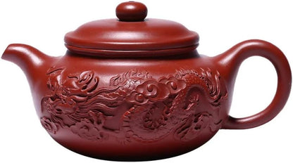 230ml Zisha Dragon Pattern Antique Pot Suit for Green Tea DarkChinese Gong Fu