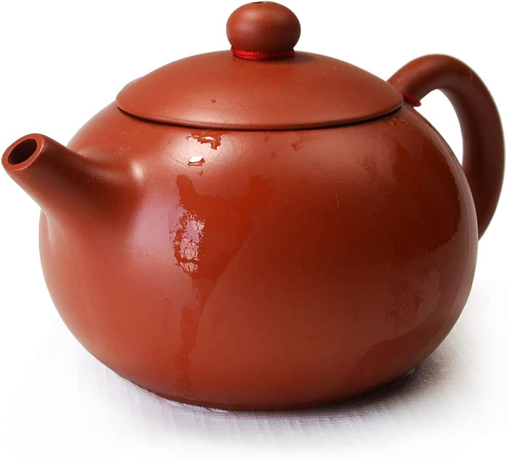 Teapot Chinese Traditional classic Xishi Pot 7oz /200ml Zisha Gongfu cha for Loose Tea (Red brown)