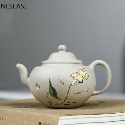 190ml Traditional Yixing Zisha Teapot Original White Clay Lotus Teapot Chinese Tea Ceremony Boutique Tea Set