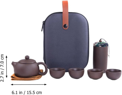 LABRIMP 1 Set Zisha Travel Tea Set Chinese Kungfu Teapot Ceramic Tea Kettle Chinese Pot Chinese Tea Kettle Ceramic Teapot Chinese Zisha Kettle Chinese Kettle Purple Suits Asia Purple Clay