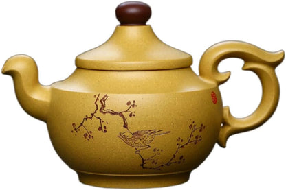 Yixing Handmade Gold Segment Clay Teapot Zisha Teapot Chinese Tea Ceremony