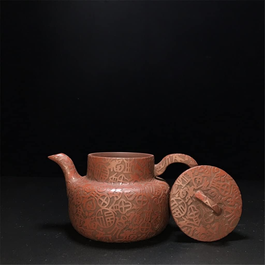 ADUH China Yixing Teapot Handmade Zisha Pot Flat white tiger pot Zisha pot Da Bin 450ml