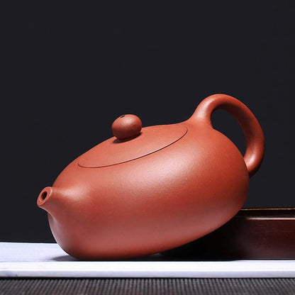 Teapot 6.7Oz Chinese Yixing Zisha Clay Xishi Pot Kungfu Kettle Ball Hole Filter Loose Tea (Red)